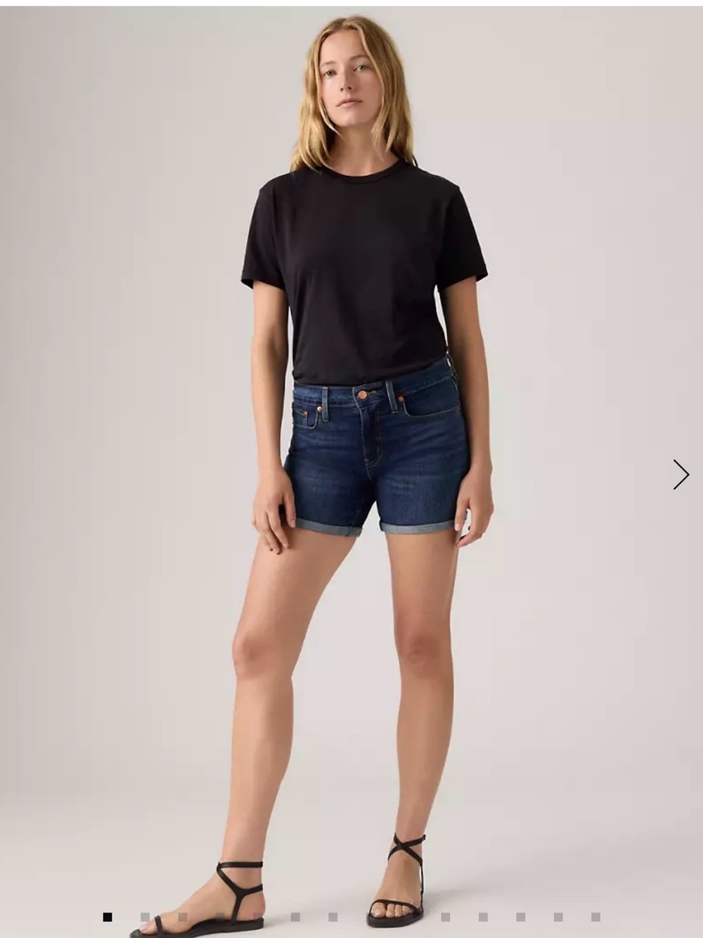 Levis women’s mid length denim shorts